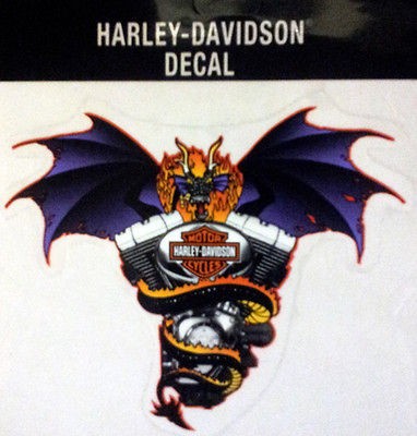 HARLEY DAVIDSON RARE BAT WING DRAGON DECAL 6 INCH DECAL