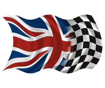   Union Jack Racing Flag British UK Race Car Vinyl Sticker Decal (R) SFV