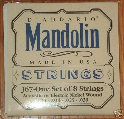 Addario Nickel Mandolin Strings J67 Acoustic Electric ~ 