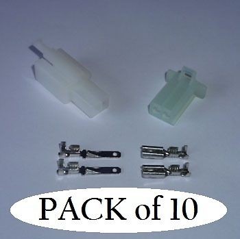 PACK of 10* Motorcycle Electrical Mini   Connector Set (2.8mm)   2 