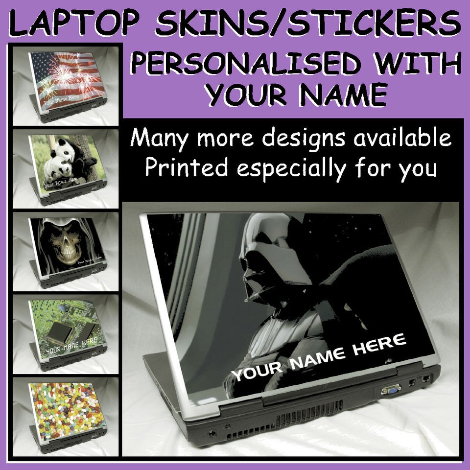 Quality Laptop Skin/Sticker Personalised with YOUR NAME   Makes an 