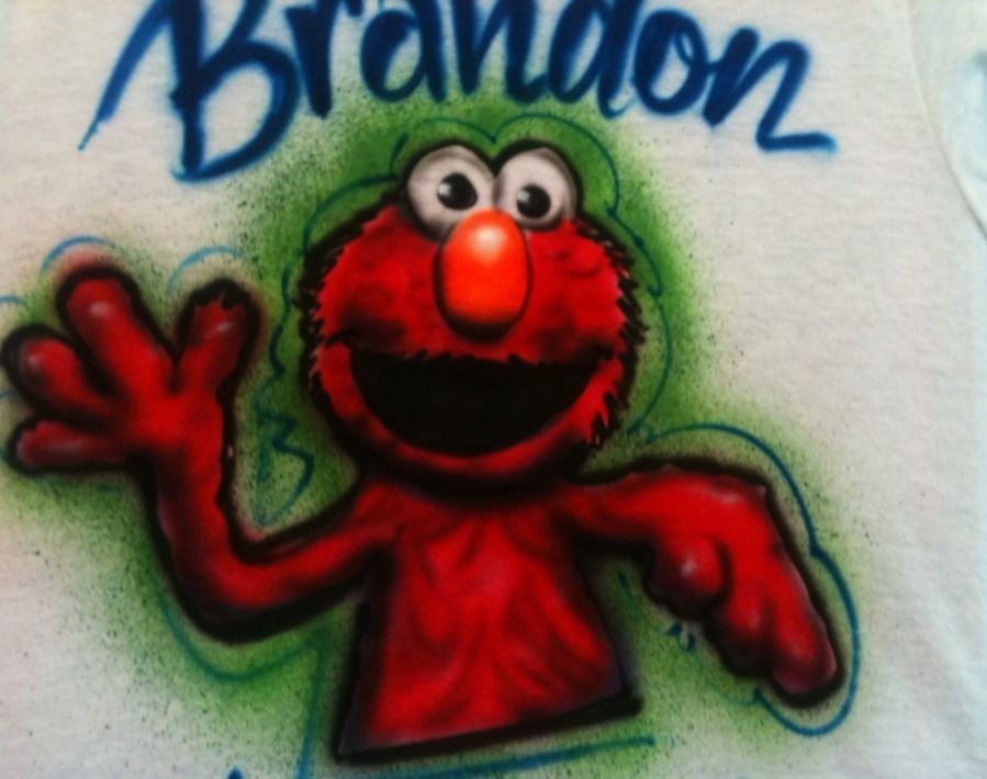 airbrush elmo cookie monster shirt airbrushed miss piggy time left