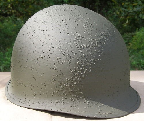 WWII M1 Helmet Mid/Late War SPRAY PAINT Helmet Is NOT FOR SALE