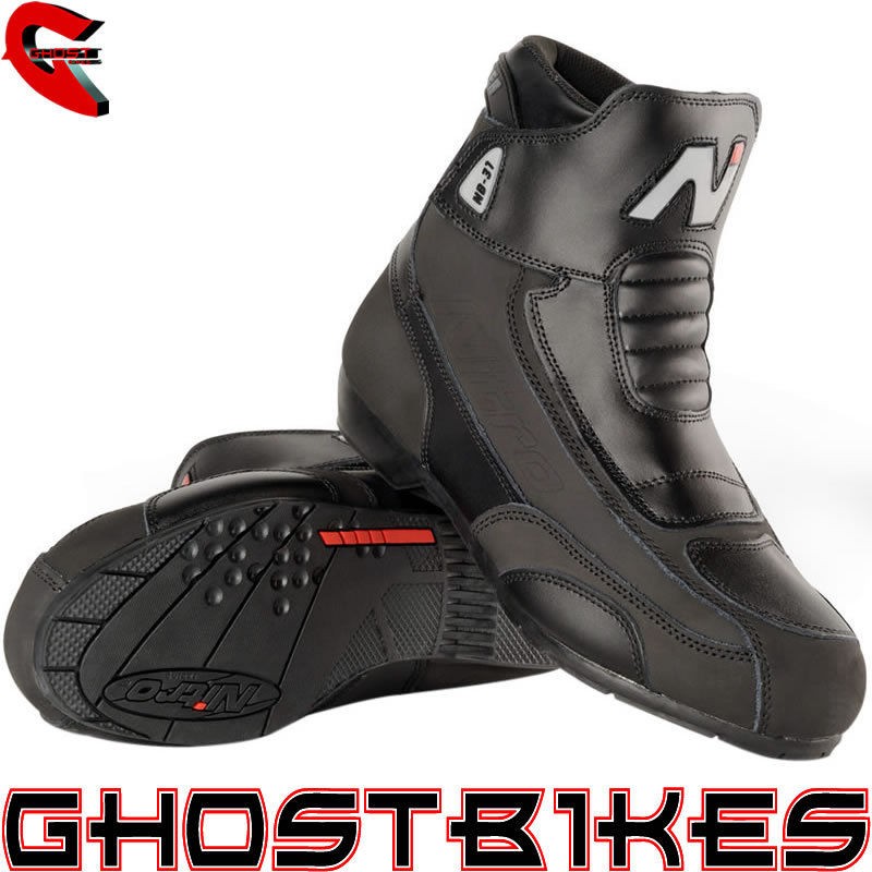   31 SHORT LEATHER CRUISER STREET MOTORBIKE MOTORCYCLE BOOTS GHOSTBIKES