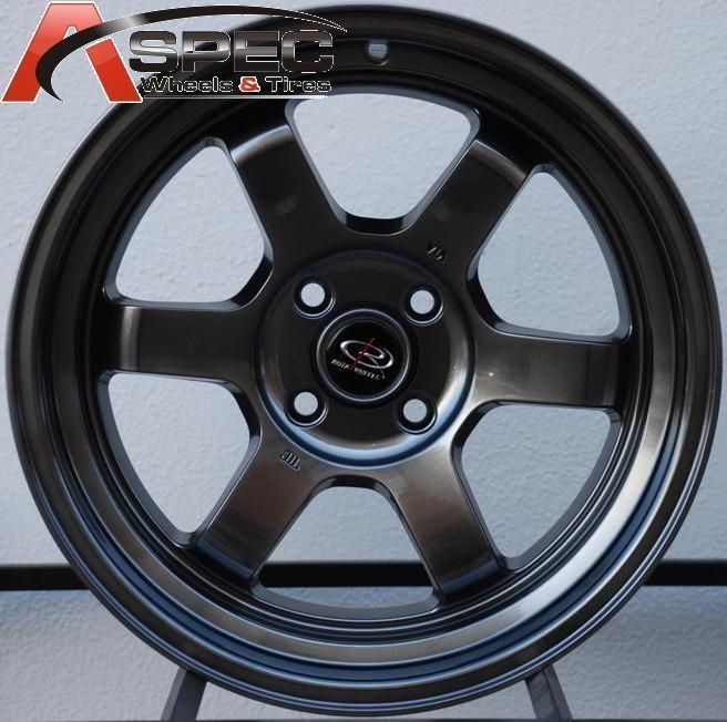 16X8 ROTA GRID V 4X100 +20 HYPER BLACK WHEEL FITS CIVIC MR2 XB