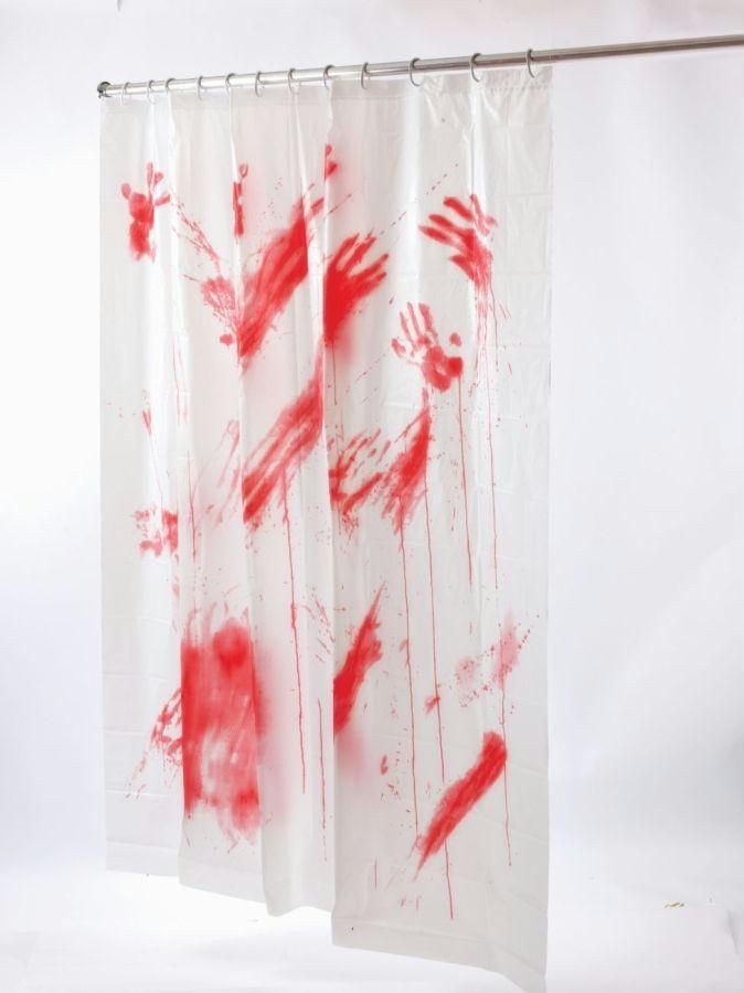 BLOODY HANDS SHOWER CURTAIN PSYCHO HALLOWEEN PROP FW91031