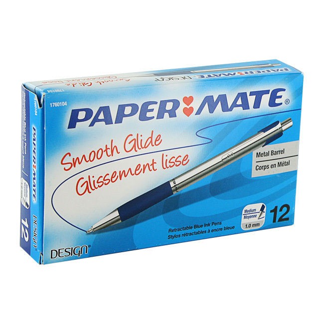 Paper Mate Design Retractable Ballpoint Pens, Blue Ink, Medium Point 