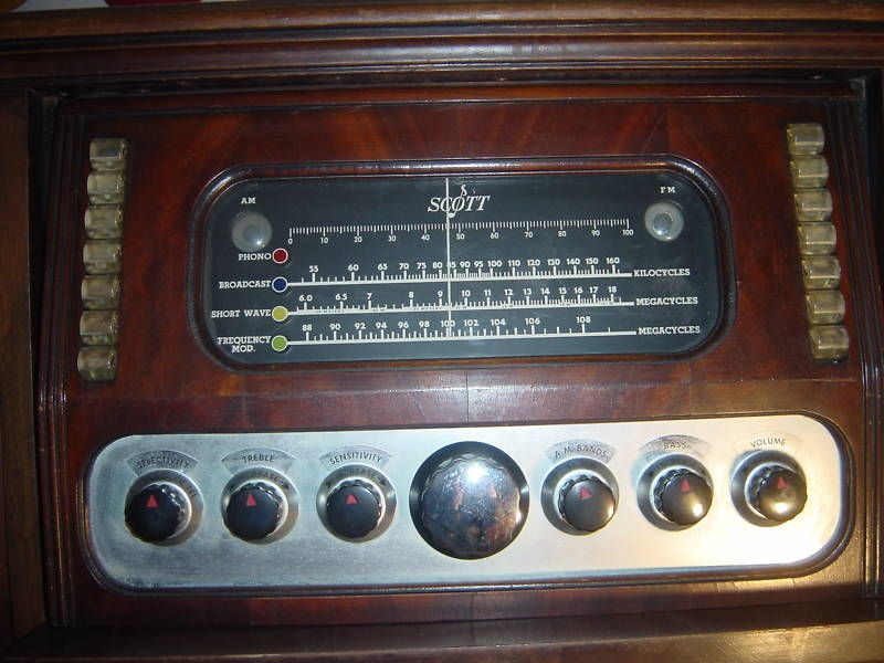 antique 1947 scott lab am fm shortwave radio phonograph time
