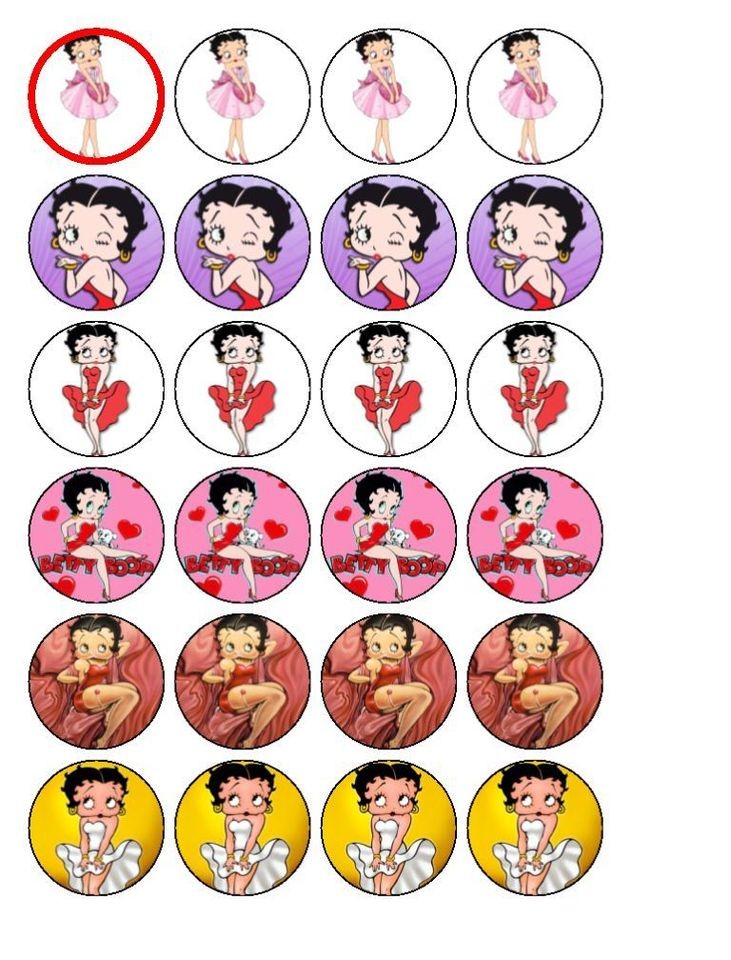 24 betty boop edible cupcake fairy cake toppers time left