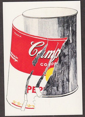 x4734 andy warhol postcard big torn campbell s soup can