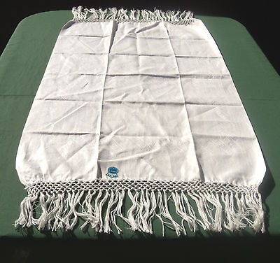 Vintage Linen Damask Table Runner Dresser Scarf Butler Towel with 