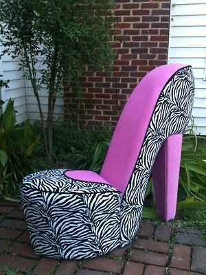 Newly listed ***NEW*** Zebra & Pink Handmade High Heel Shoe Chair