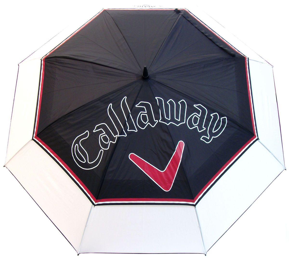 New 64 Callaway Double Canopy Auto Open Golf Umbrella Black White Red 