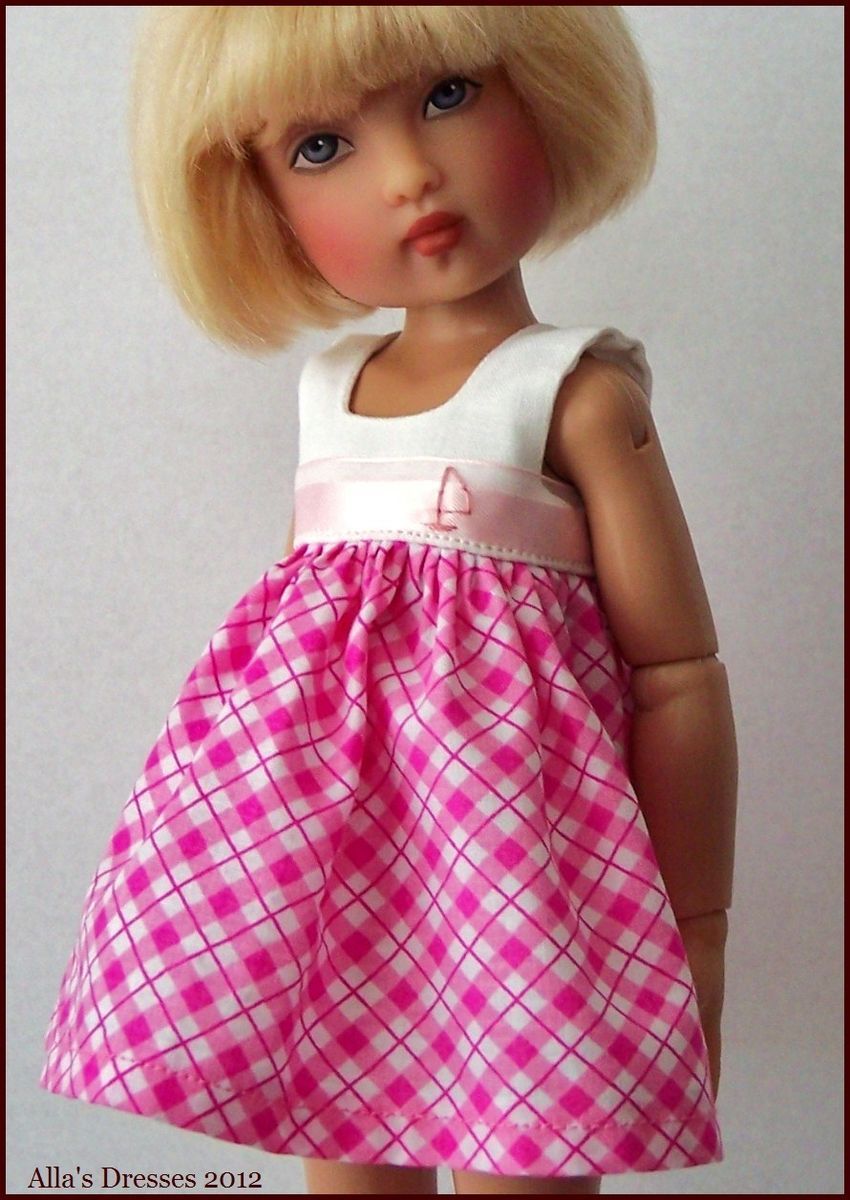 By Alla White Pink Dress Outfit Clothes for Bethany 12 Kish BJD Doll 