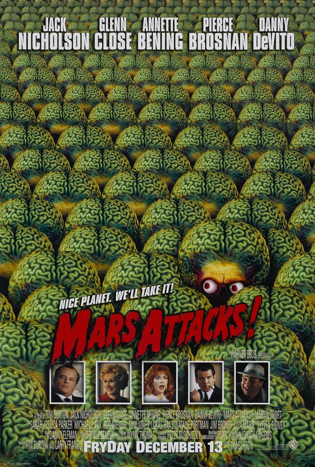 Mars Attacks Movie Poster 1 Sided Original Rolled 27x40