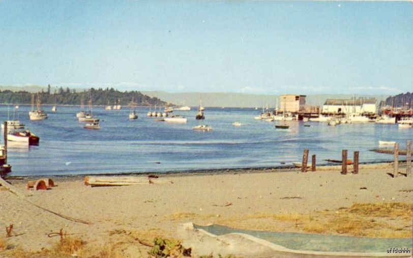 Neah Bay WA Boats at Anchor Vancouver Island 1968