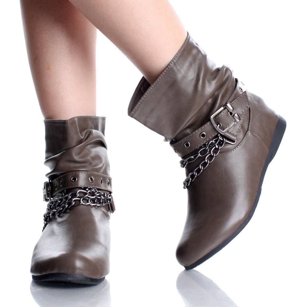   Flat Ankle Boots Steam Punk Rock Cowboy Fashion Womens Shoes Size 6