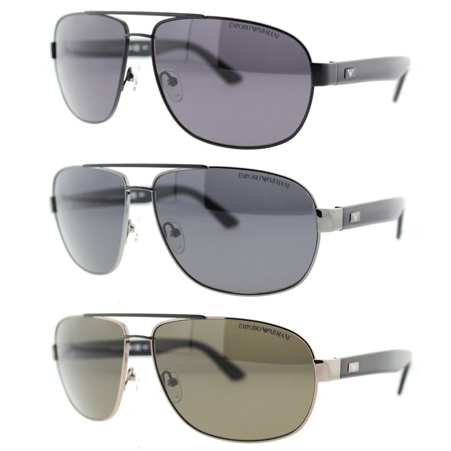 Emporio Armani Mens Polarized Aviator Sunglasses