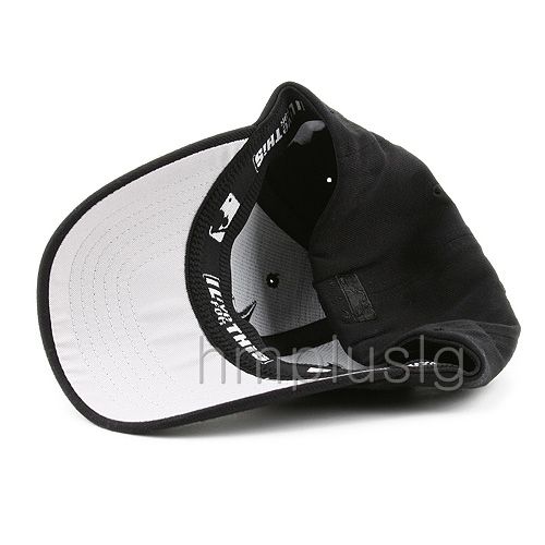 Atlanta Braves Flex Fit Baseball Cap Hat MB All Black