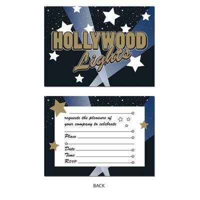 Awards Night Theme Party Hollywood Invitation Cards