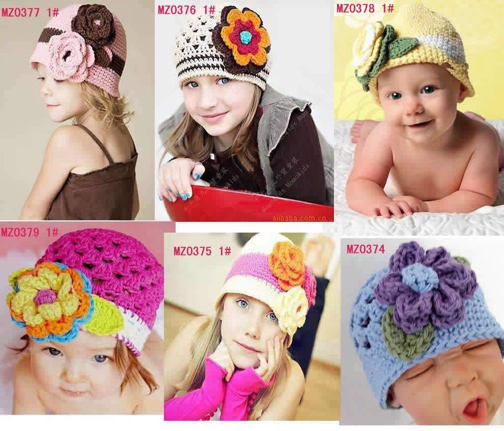 Infant Baby Crochet Flower Knitting Hats Caps Boy Hats