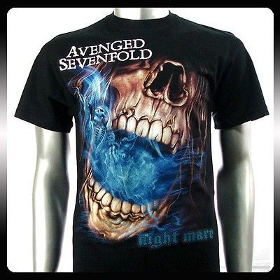 Avenged Sevenfold A7X Rock Biker T shirt Sz XXL 2XL Rider Punk Men 
