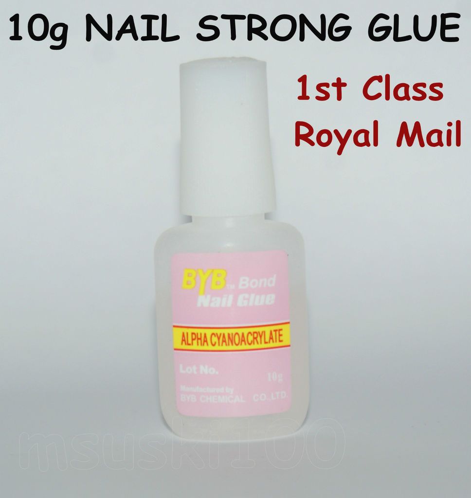 10g Nail Art Glue With Brush Clear Adhesive Super Strong Nail 