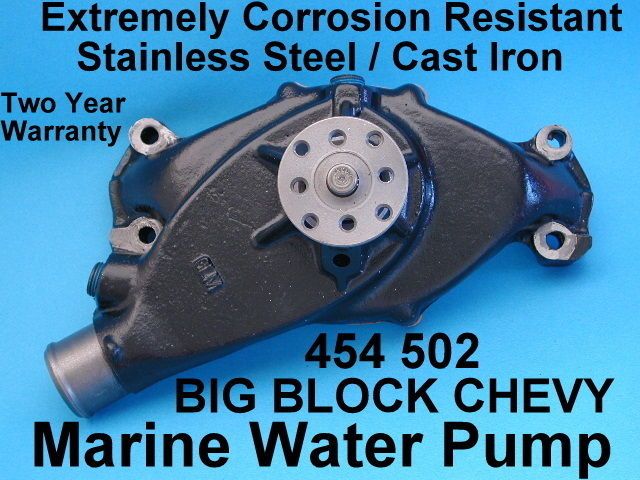 454 502 chevy circulating water pump mercruiser boat stainless steel