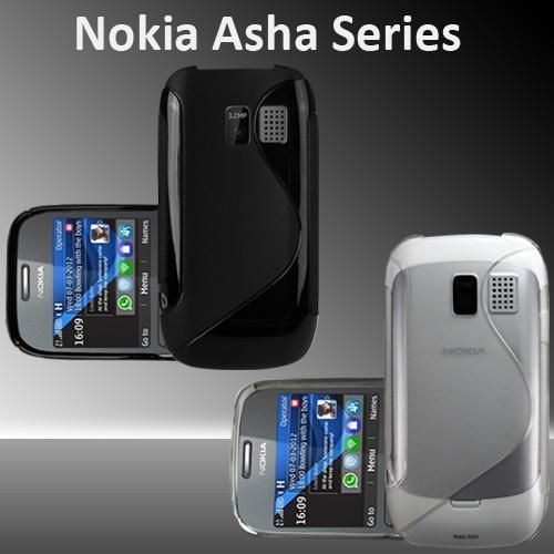 Line Grip Series Silicone Gel Case Skin Cover For Nokia Asha 302