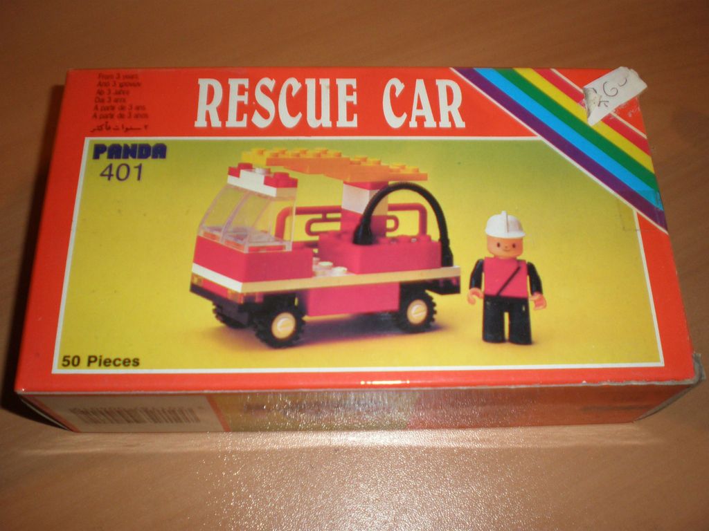 80S VINTAGE GREEK ITALOCREMONA LEGO PANDA RESCUE CAR 401 MIB