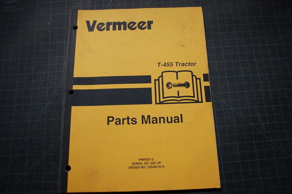 VERMEER T 455 TRENCHER PARTS Manual book list spare index trenching 