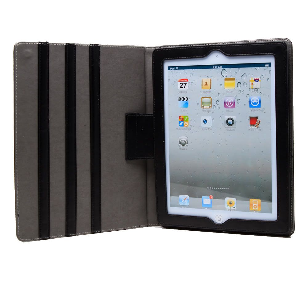 iPad 2 Multi Angle Magnetic Designer Leather Case Smart Cover Stand 