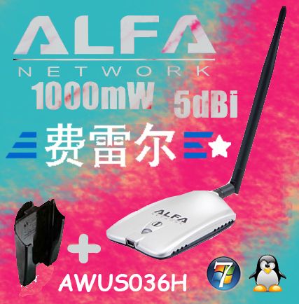 Alfa Network AWUS036H 1W Wireless G USB Adapter 5dBi antenna Neoprene 