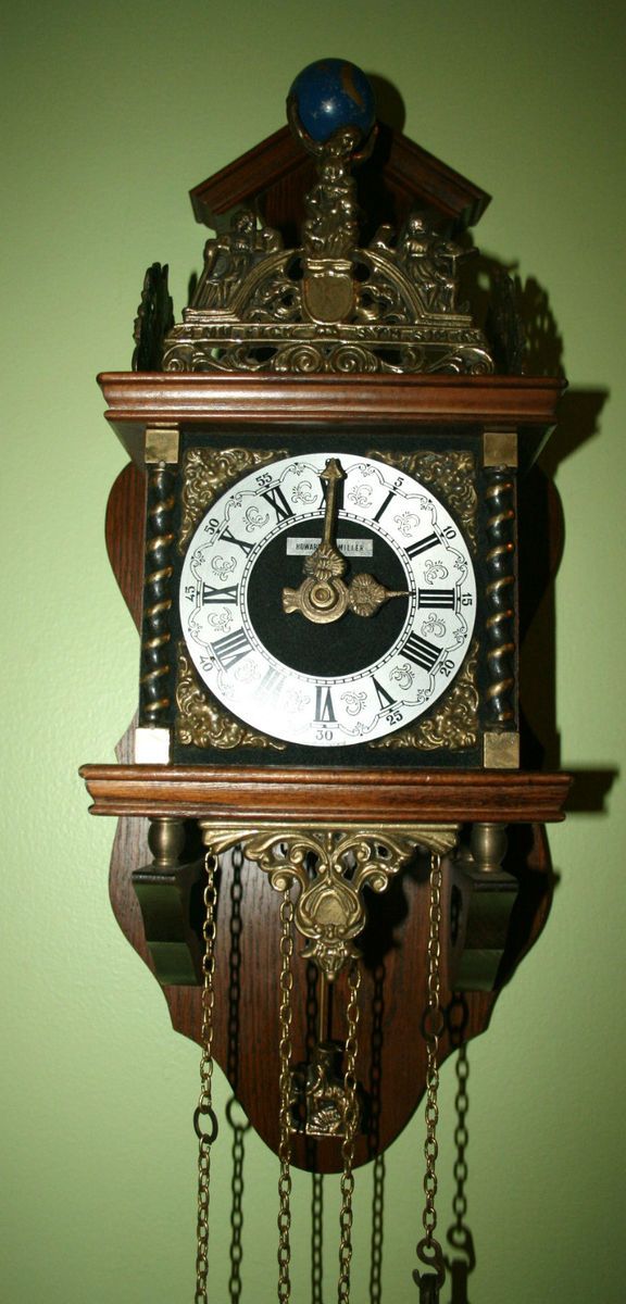    EARLY HOWARD MILLER WALL CLOCK ATLAS CARRYING WORLD ANTIQUE VINTAGE