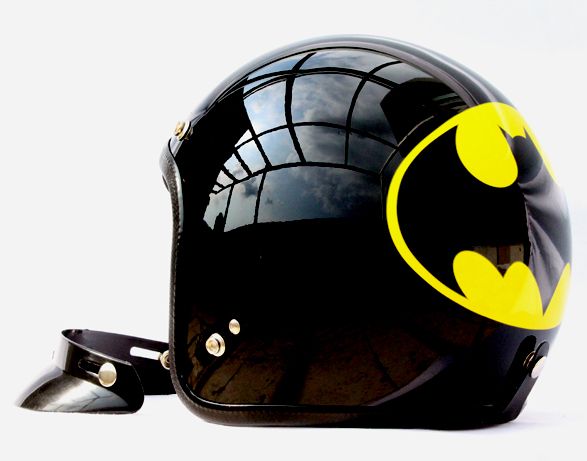Batman Open Face Chopper Dot Motorcycle Helmet s M L  