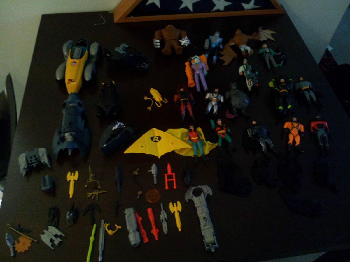 Batman Animated Series Lot 21 Action Figures and Vehicles Loose Kenner 