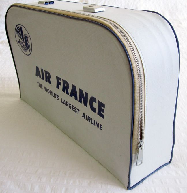 Vintage Air France Mini Suit Case Carry on Duffel Tote Bag