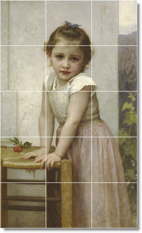 yvonne by william bouguereau 30x18 inch ceramic tile mural using 15 