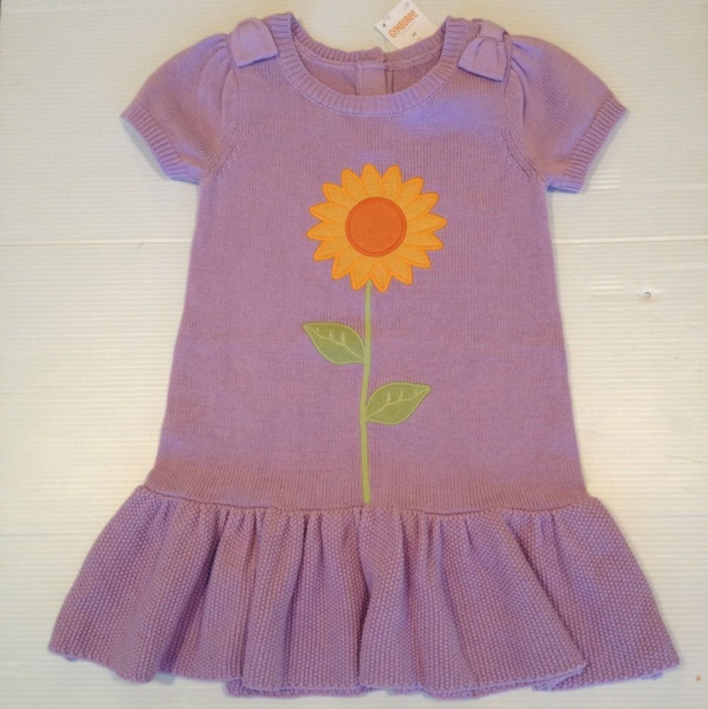 Gymboree Sunflower Smiles Purple Sweater Dress Size 3T
