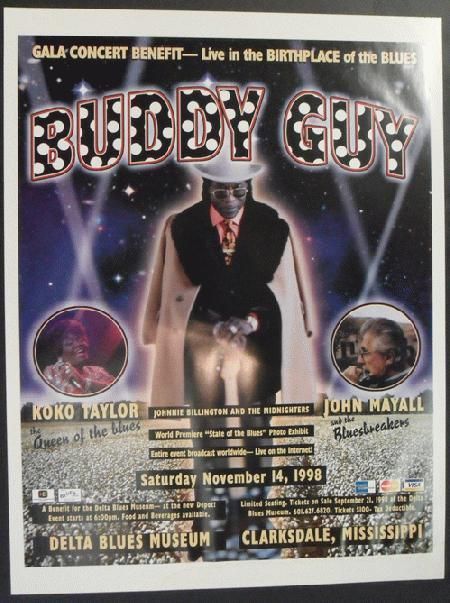 Buddy Guy John Mayall Original Blues Concert Poster Mississippi 1998 