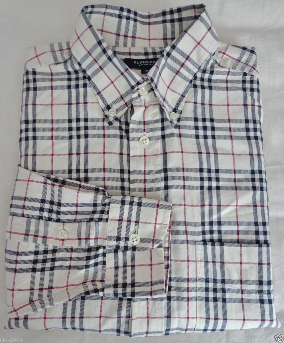 Burberry London Size M Mens Nova Check Shirt 15 Collar