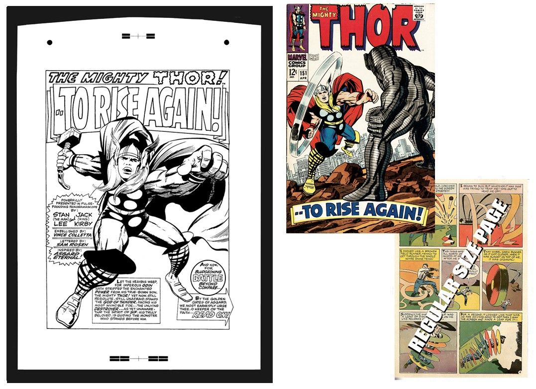 Jack Kirby Thor 151 RARE Large Production Art PG 1