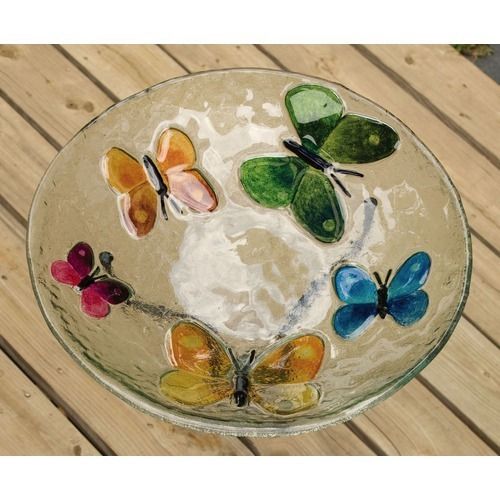 Evergreen Enterprises Inc Butterfly Bird Bath in Glass Set of 2 