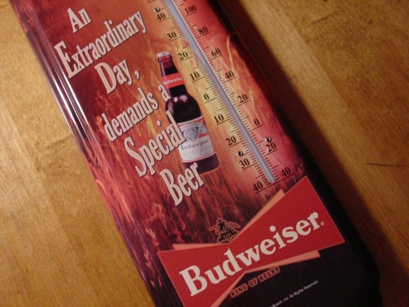 Deer Hunter Budweiser Hunting Lodge Bar Pub Cabin Beer Thermometer 