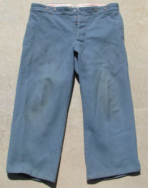 Used Repro Sky Blue Trousers w 40 L 27 American Civil War Wool Pants 