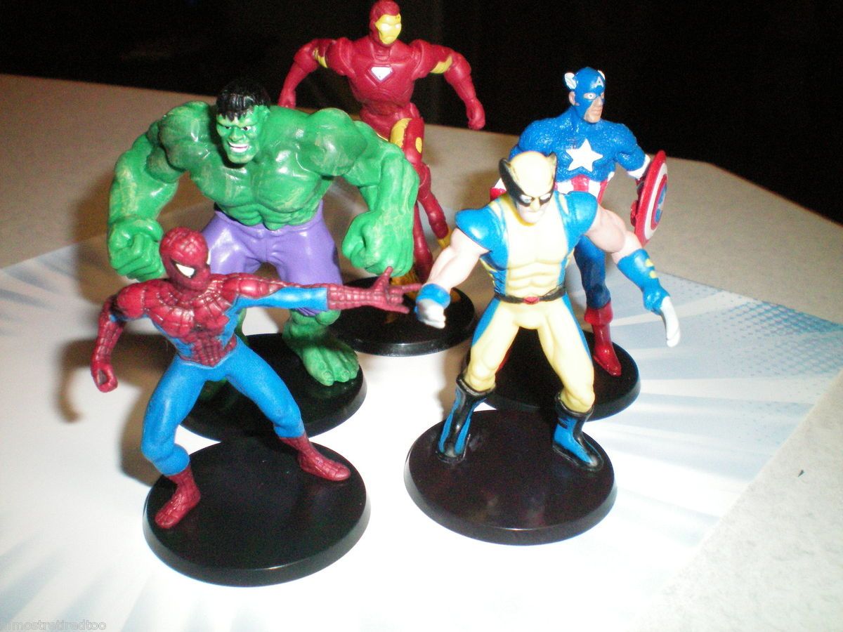   Figures Toys Cake Toppers Hulk Spiderman Ironman Capt America