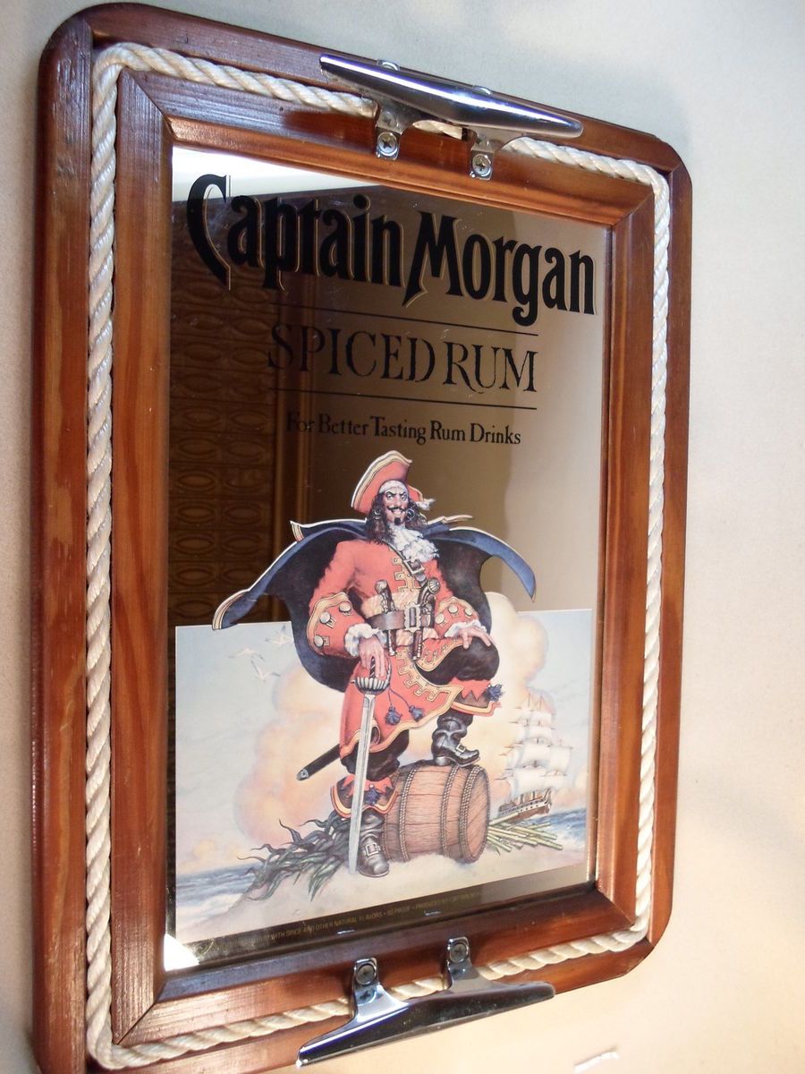 Captain Morgan Glass Advertisement Bar Mirror Sign
