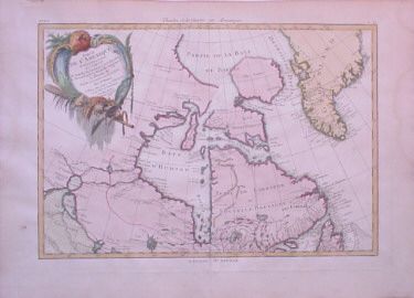 Canada Great Lakes Greenland 1776 Bonne Full Color Nice