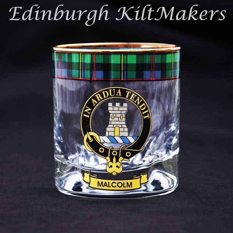 Mitchell Clan Crested Whisky Glass Tartan Whisky Glasses