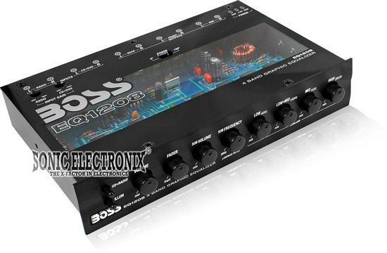 Boss EQ1208 4 Band Graphic Equalizer w Dual Color Selectable 